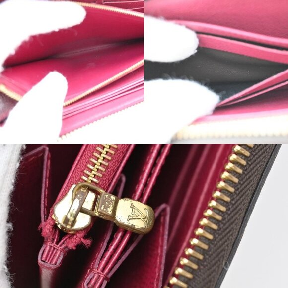 LOUIS VUITTON Zippy Long Wallet Monogram Leather Brown Fuchsia M41895 84KB294 - Picture 4 of 13